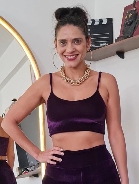 TOP REGATA VELUDO ROXO BERINJELA