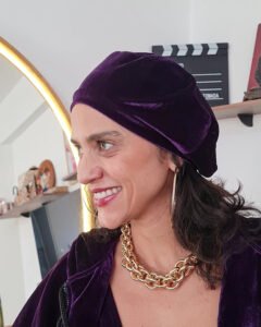 BOINA VELUDO ROXO BERINJELA