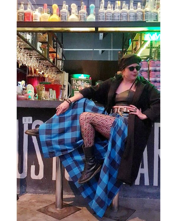 SAIA JASMIM FLANELA XADREZ AZUL E PRETO - Imagem 4