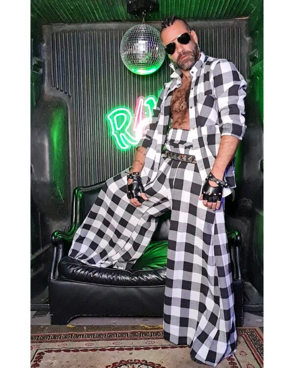 PANTALONA FLANELA XADREZ BRANCO E PRETO - Imagem 5