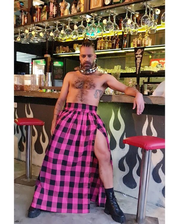 SAIA JASMIM FLANELA XADREZ PINK E PRETO