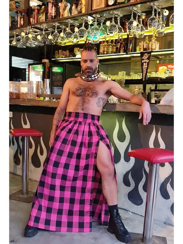 SAIA JASMIM FLANELA XADREZ PINK E PRETO