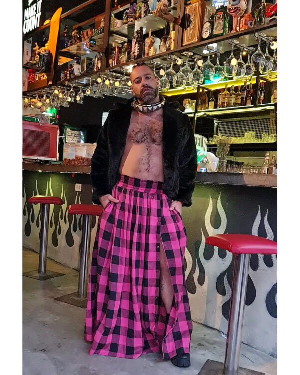 SAIA JASMIM FLANELA XADREZ PINK E PRETO - Imagem 2