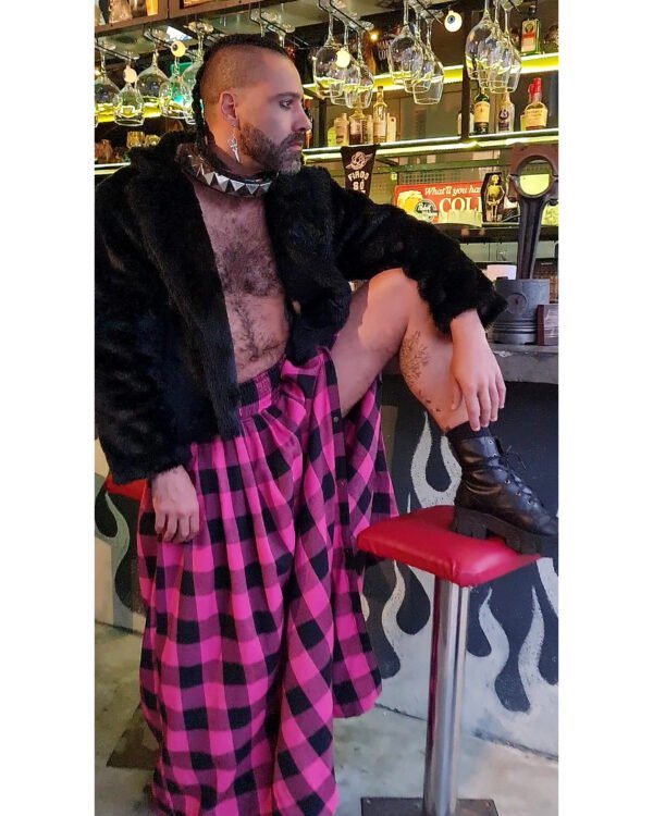 SAIA JASMIM FLANELA XADREZ PINK E PRETO - Imagem 5