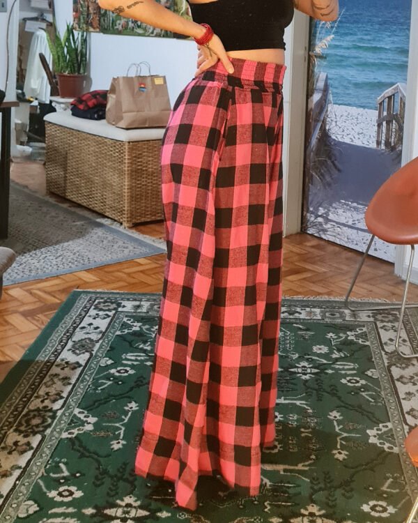 PANTALONA FLANELA XADREZ PINK E PRETO - Imagem 2
