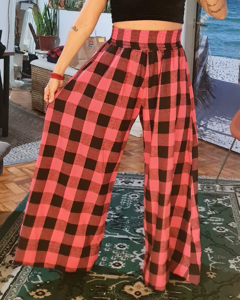 PANTALONA FLANELA XADREZ PINK E PRETO - Imagem 3