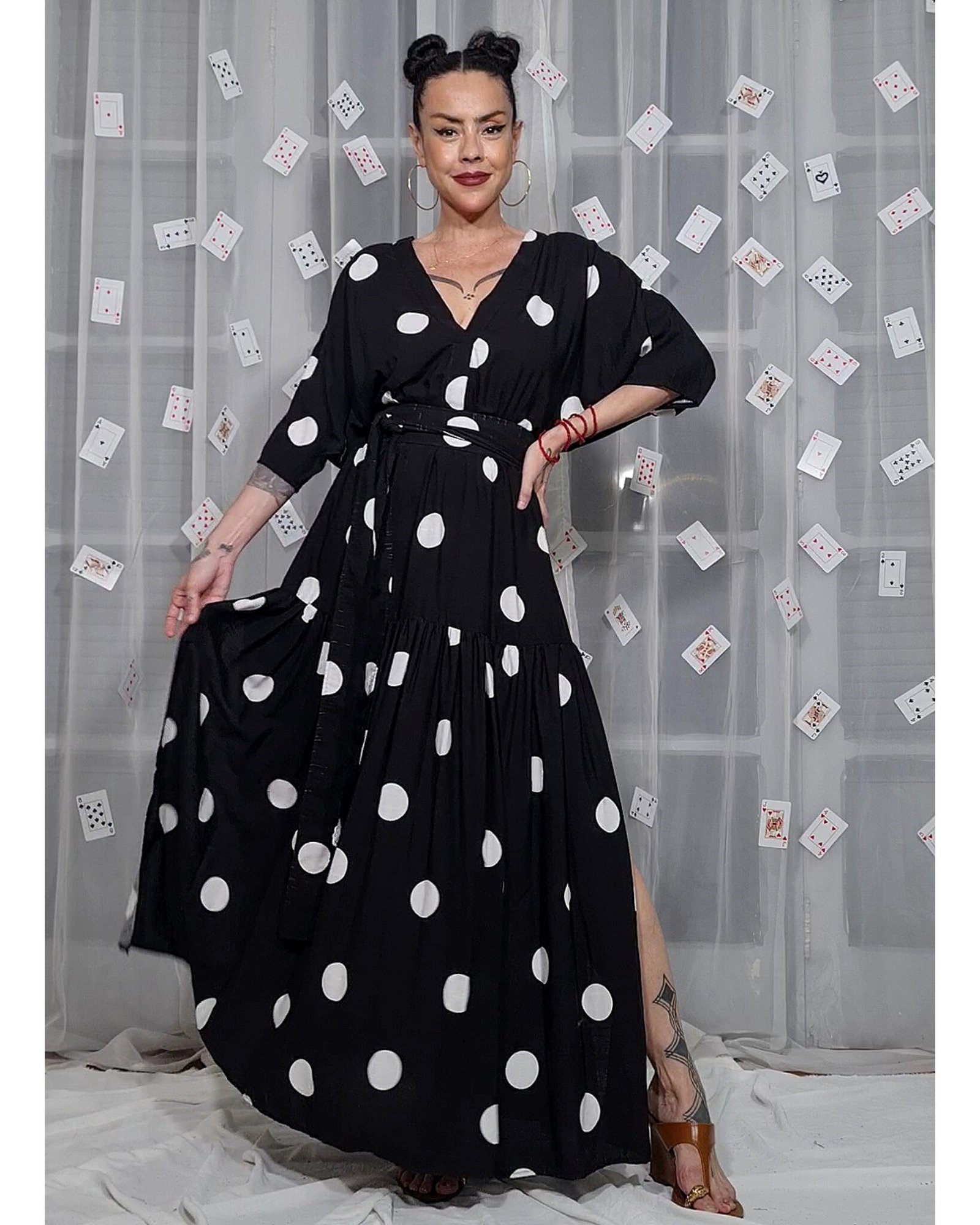 VESTIDO FÊNIX LONGO BOLAS - Imagem 6