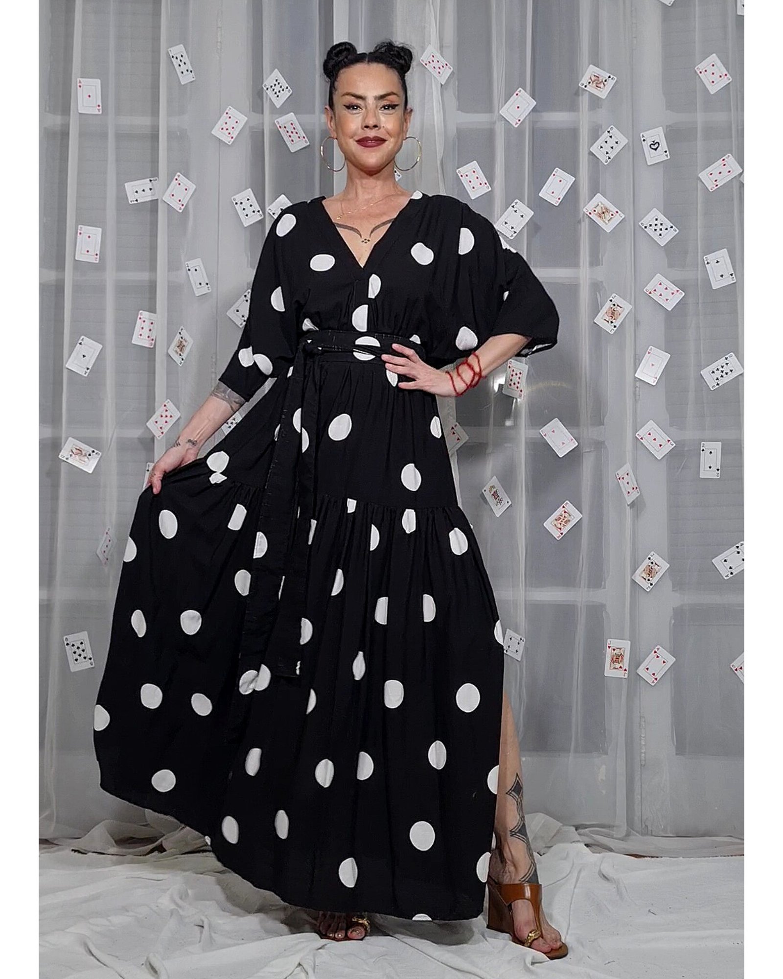 VESTIDO FÊNIX LONGO BOLAS - Imagem 3