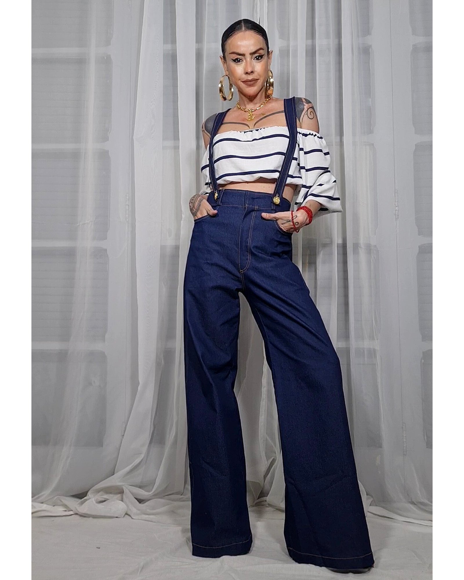 JARDINEIRA JEANS ALTO MAR - Imagem 5