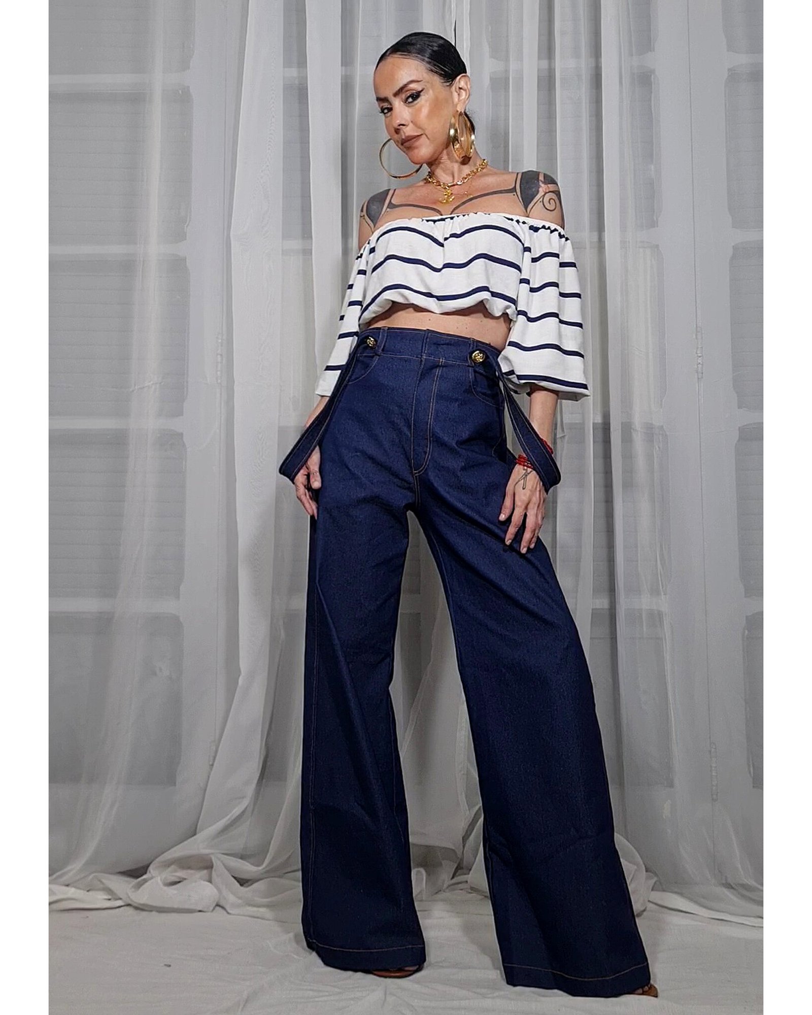 JARDINEIRA JEANS ALTO MAR - Imagem 3