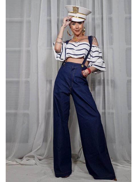 JARDINEIRA JEANS ALTO MAR