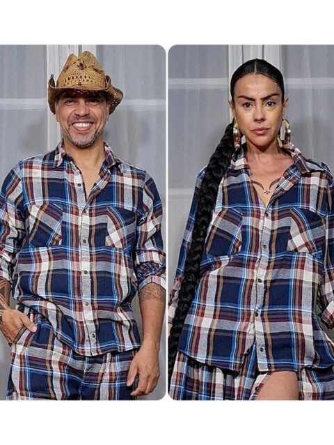 CAMISA MARIA JOÃO MANGA LONGA FLANELA XADREZ TEXAS